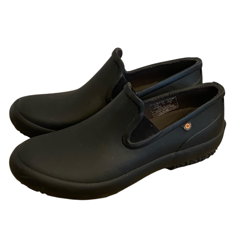 Bogs Rain Womens Black Solid Patch Slip On Shoes Size 7 Waterproof Gardening